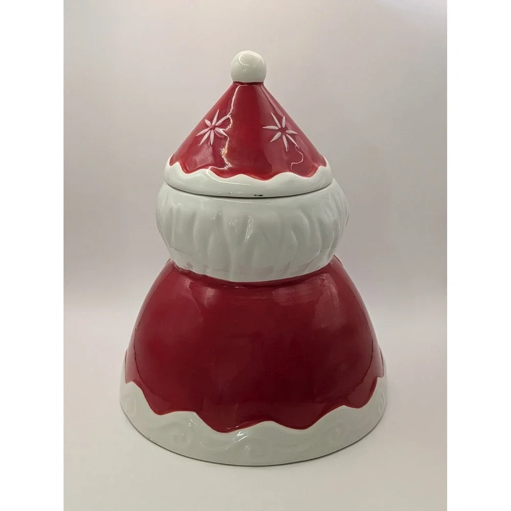 Johanna Parker Magenta Carnival Cottage Santa Claus Canister Cookie Jar Ceramic